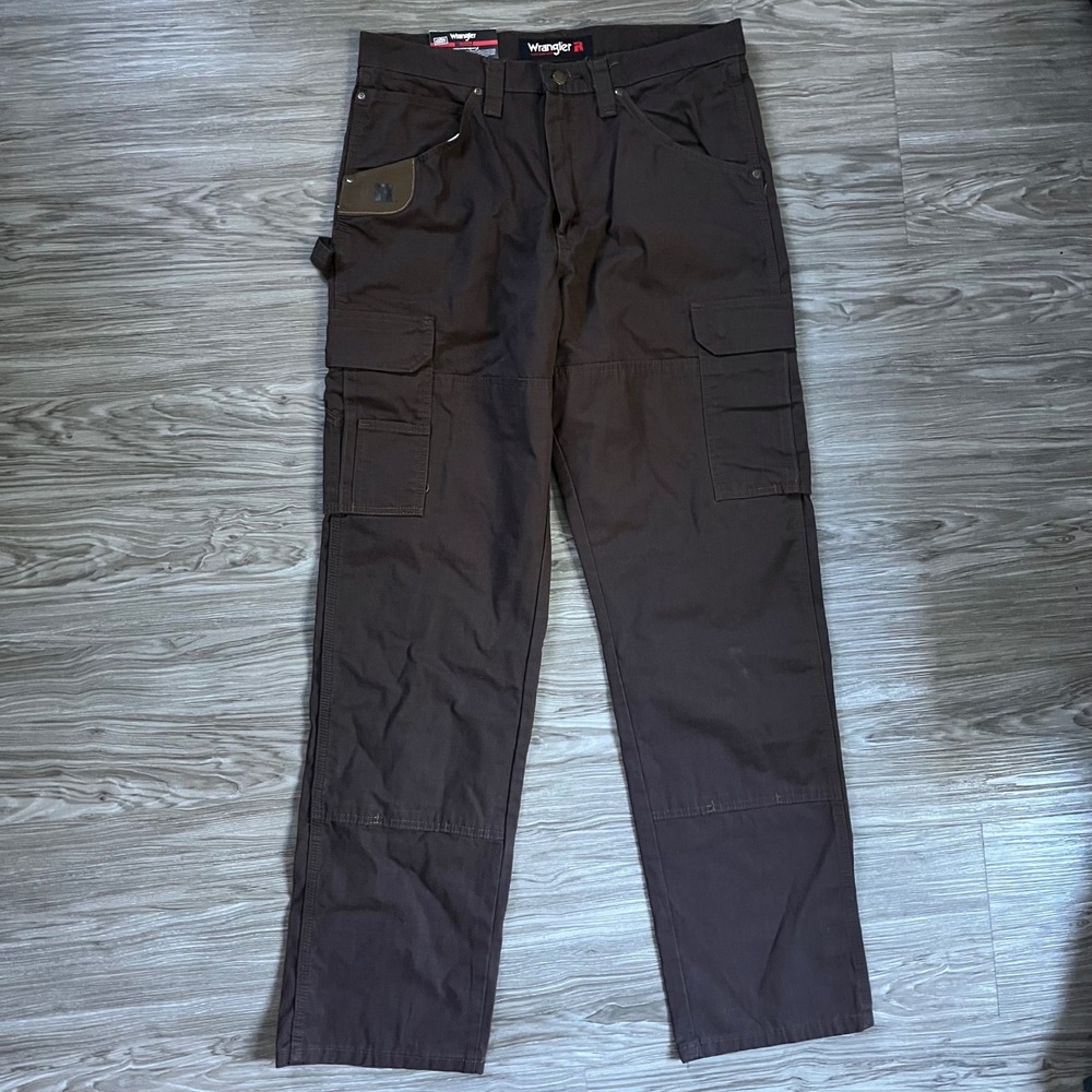 Wrangler Riggs Workwear Ranger Cargo Pants Brown Ripstop 34x34 103W06DB